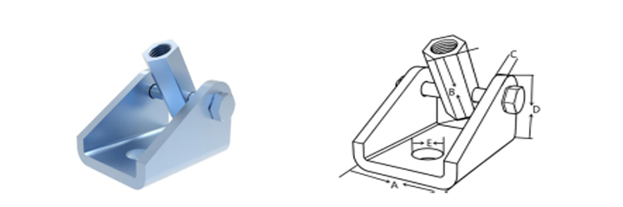 Galvanized Adjustable Angle Hinge Connector, Seismic Support Swivel Bracket Fitting