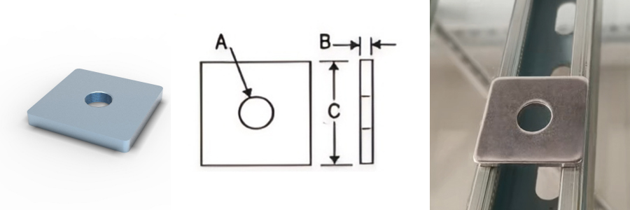 Square Washer for Strut Channel